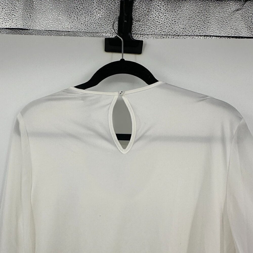 41 Hawthorn Womens Blouse Small White Surplice Neckline Bell Sleeve Top Preppy - Picture 4 of 14
